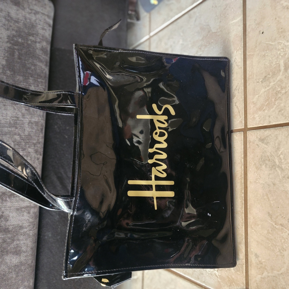 Harrods Black and Gold Women's Bag